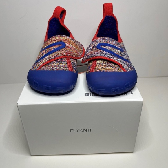 Nike Kids' Red and Blue Flyknit Sneakers - Picture 1 of 4